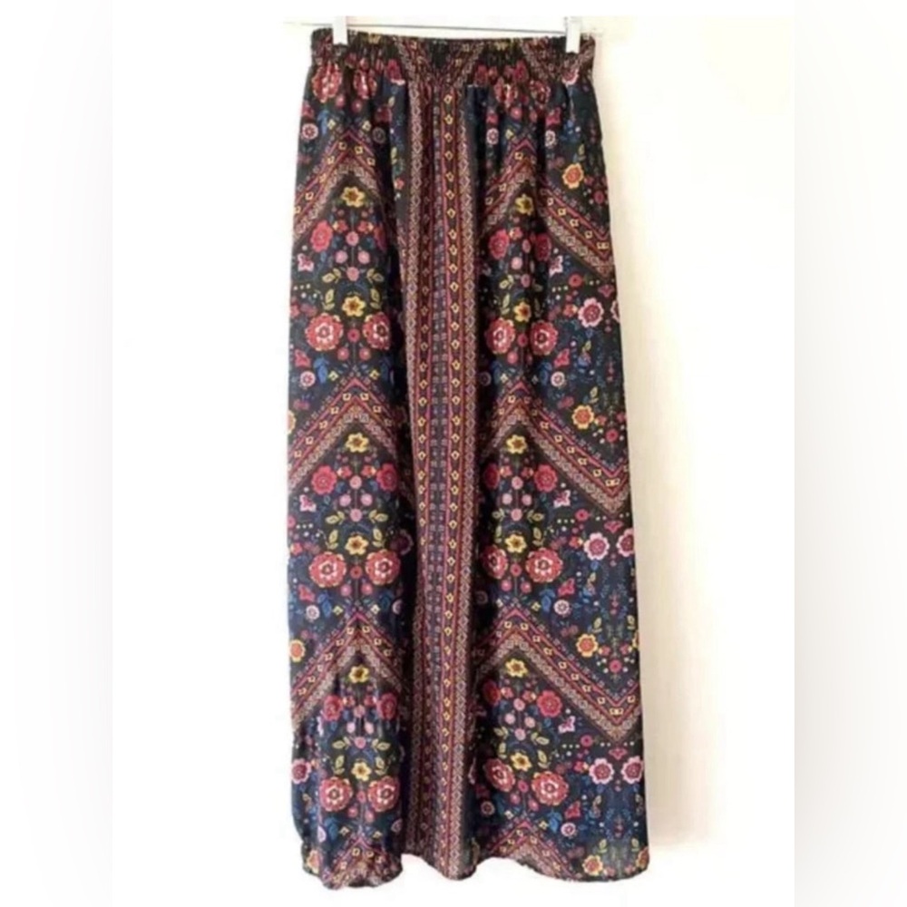 Bohemian Floral Print Maxi Skirt_Womens Medium
